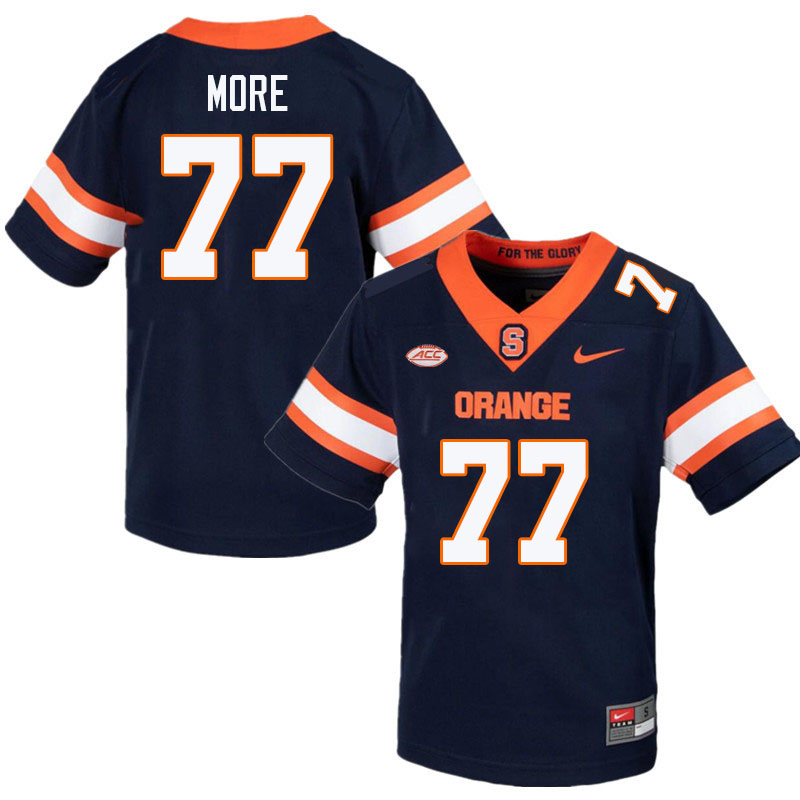 Syracuse Orange #77 Joe More College Football Jerseys Stitched Sale-Navy